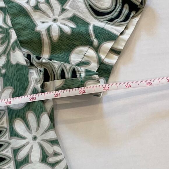 VTG Hilo Hattie Short Sleeve Green Tropical Print Hawaiian Button Down Shirt, L - Picture 9 of 11